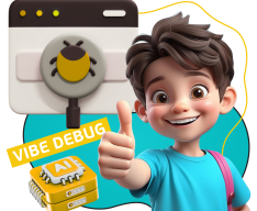 Тестирование & Vibe Debug. Охотники за багами - КИБЕРшкола программирования для детей, компьютерные курсы для школьников, начинающих и подростков - KIBERone г. Михайловск